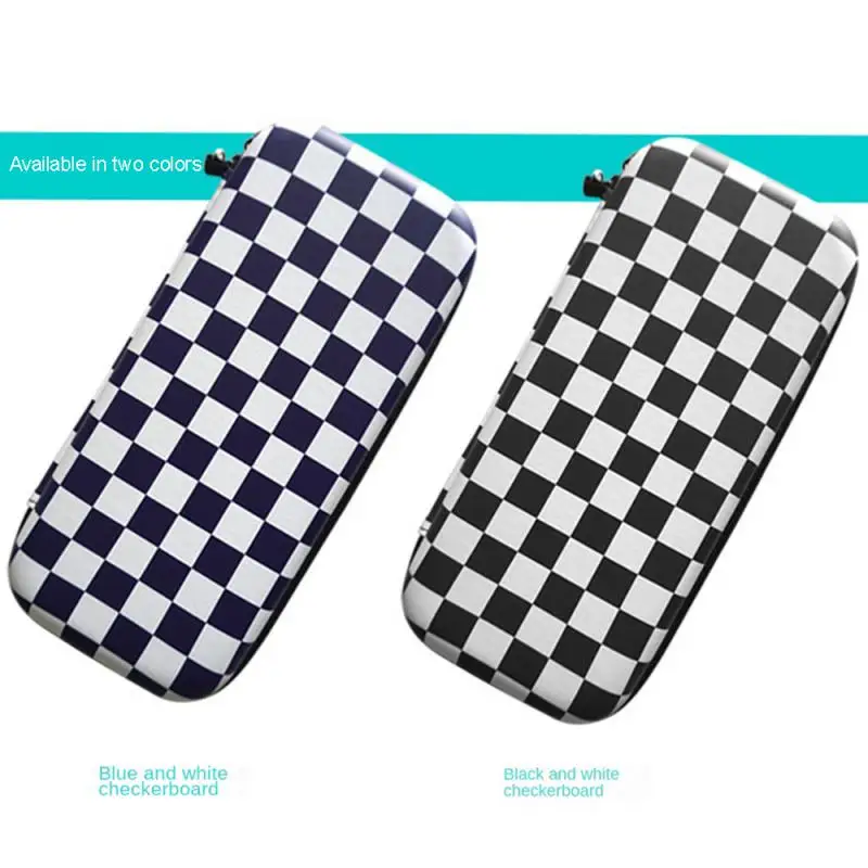 

Black Kits Storage With Shell Storage Bag Protective Case Multiple Card Slots Blue Checkerboard Game Console Peripherals
