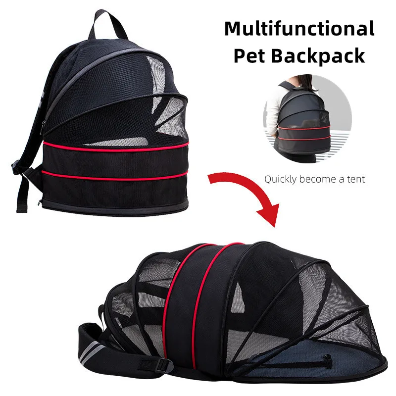 

2 in 1 Cat Carrier Backpack Small Dog Travel Transportation Bag Can Expand Pet Portable Transport Carriers Puppy Cats Tent