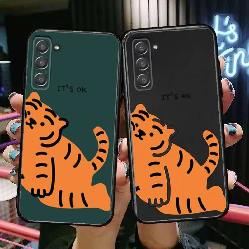 

funny cute tiger Phone cover hull For SamSung Galaxy s6 s7 S8 S9 S10E S20 S21 S5 S30 Plus S20 fe 5G Lite Ultra Edge