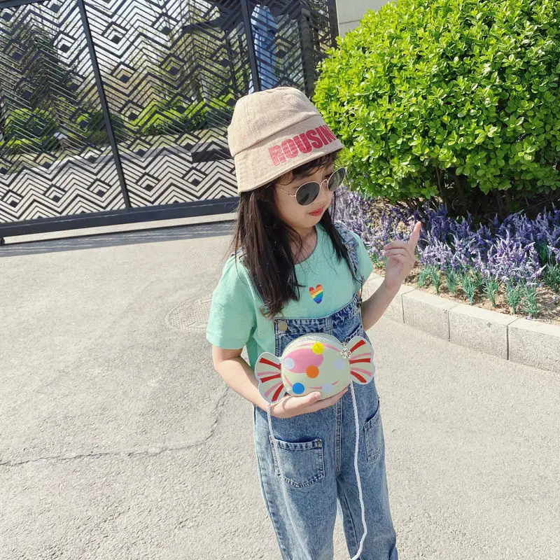 Lovely Candy Baby Girls Small Shoulder Bags Cartoon Children's Mini Coin Pouch Purse Handbags PU Leather Mini Kids Crossbody Bag