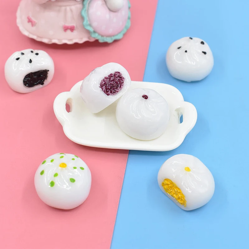 

10Pcs Dollhouse Miniature Pretend Food DIY Accessories Cute Bean Paste Model Decoration Kitchen Play Toy Ornament
