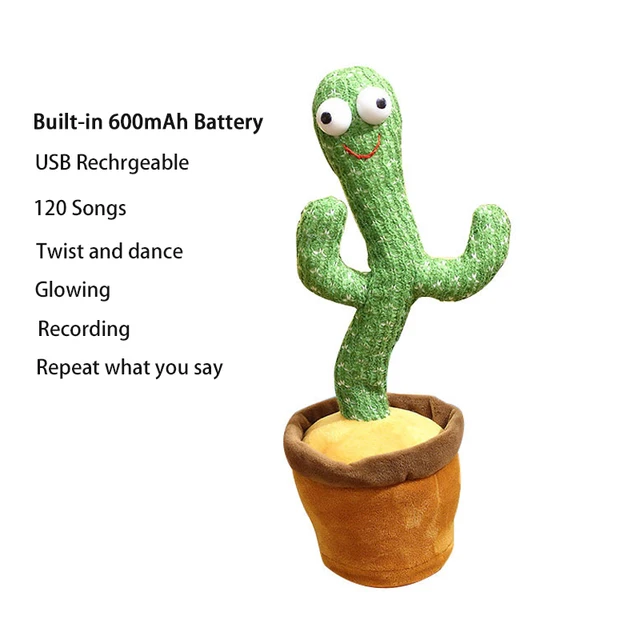 Dancing Cactus Plush Toys Speak Dance 