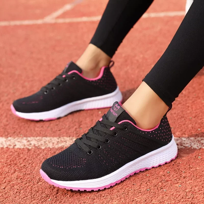 

Casual sneakers women shoes 2022 fashion non-slip breathable mesh travel lightweight lace up summer mother shoes woman