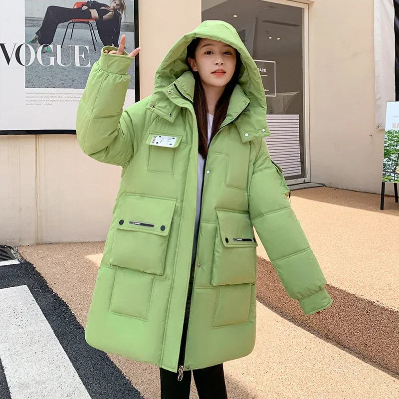 

Winter fashion new Korean version medium length thick hooded cotton jacket cotton jacket jacket