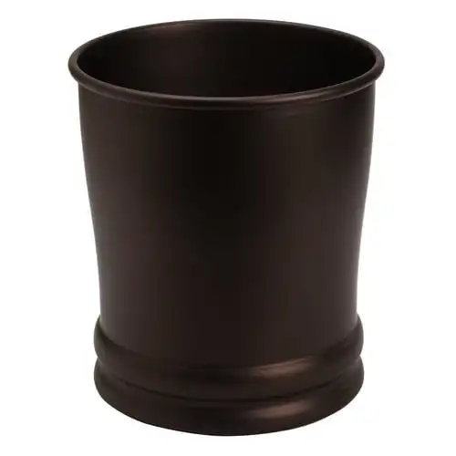 

Steel Wastebasket Trash Can, Bronze