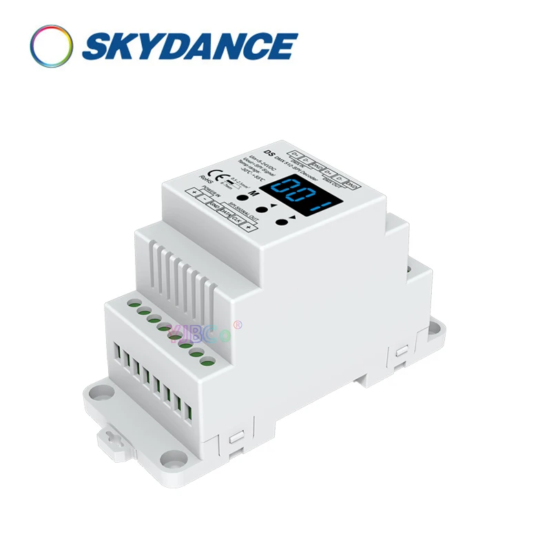 Skydance DMX512 в SPI-декодер Конвертер сигнала DMX WS2812 2815 RGB RGBW IC пиксельный контроллер