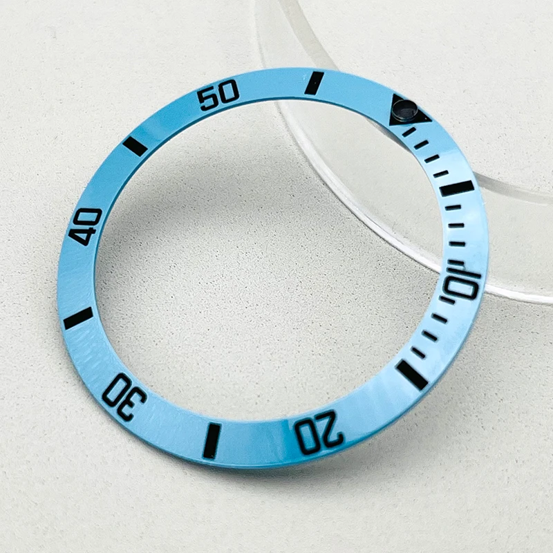 Bule 38mm Ceramic Sloped Bezel Insert Ring Inner Diameter 30.5mm Fits Men's Mechanical Watch Replacement Repair Parts