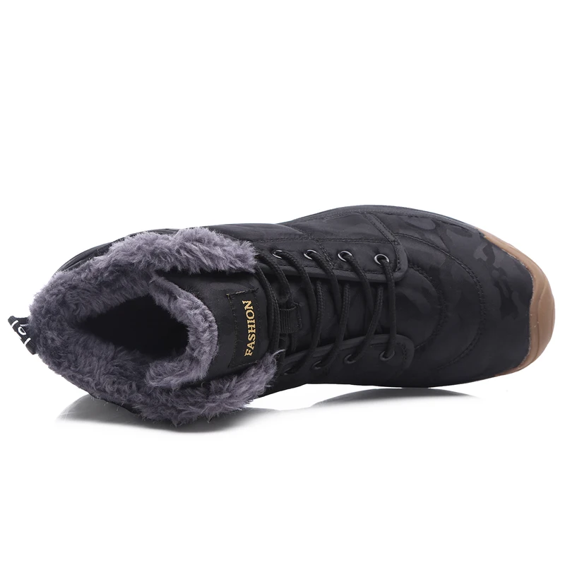 Leather Man Hiking Shoes Keep Warm Winter Shoes Wear-resistant Hunting Tourism Mountain Shoes Durable Waterproof Tactical Boots