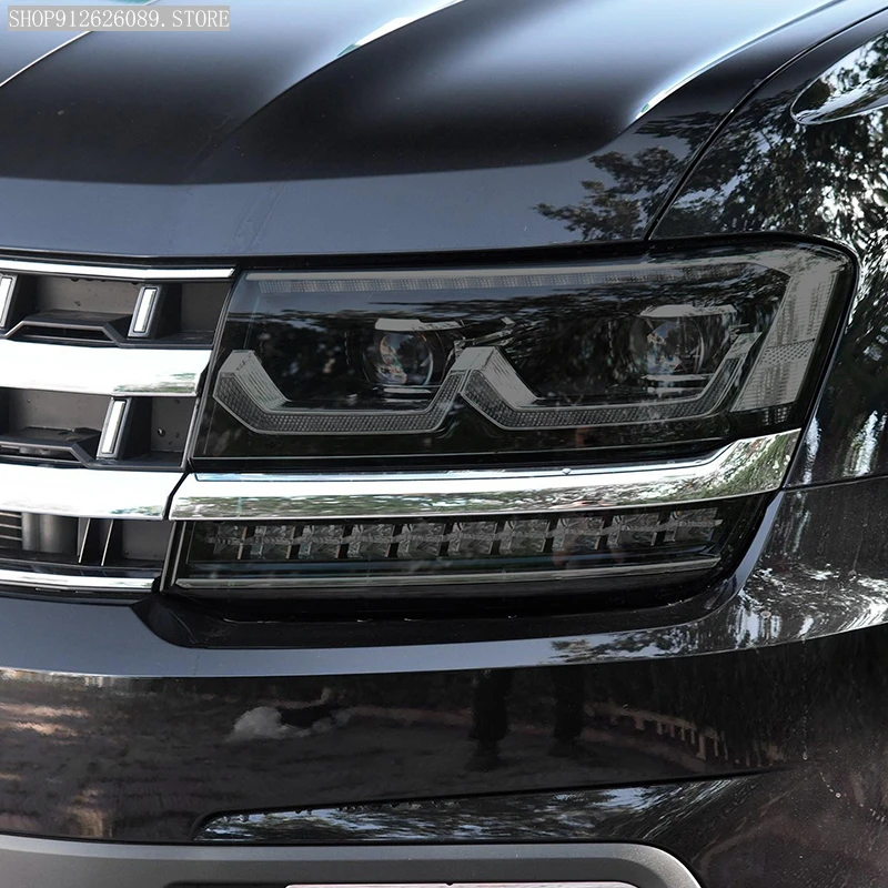 

Защитная пленка для автомобильных фар, задняя фара, дымчатый черный оттенок, Виниловая наклейка из ТПУ для Volkswagen VW Atlas Teramont 2017-2019