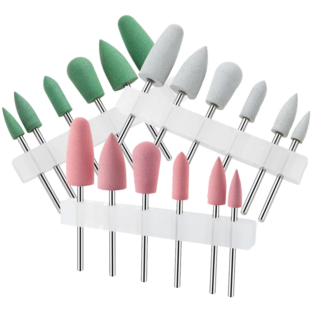 

18 pcs Cuticle Drill Bits Manicure Drill Bits Remove Nail Gel Drill Bits Silicone Nail Bits