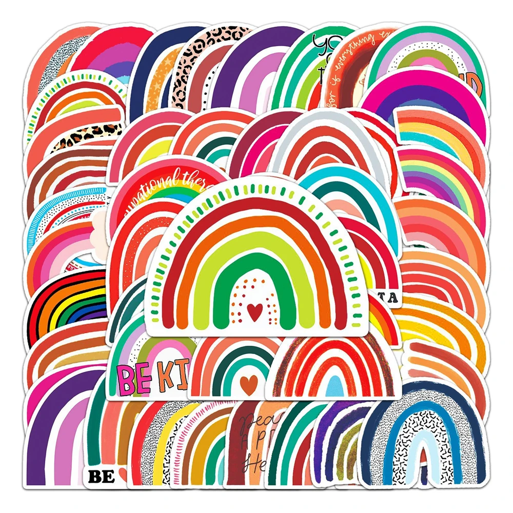 

10/30/50PCS Cartoon INS Style Colorful Rainbow Bridge Creative Graffiti Sticker Bike Scooter Helmet Laptop Computer Wholesale