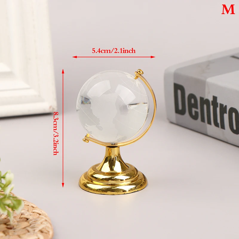 1:12 Dollhouse Miniature Crystal Rolling Globe With Stand Study Livingroom Bedroom Reading Room Furniture Accessory images - 6