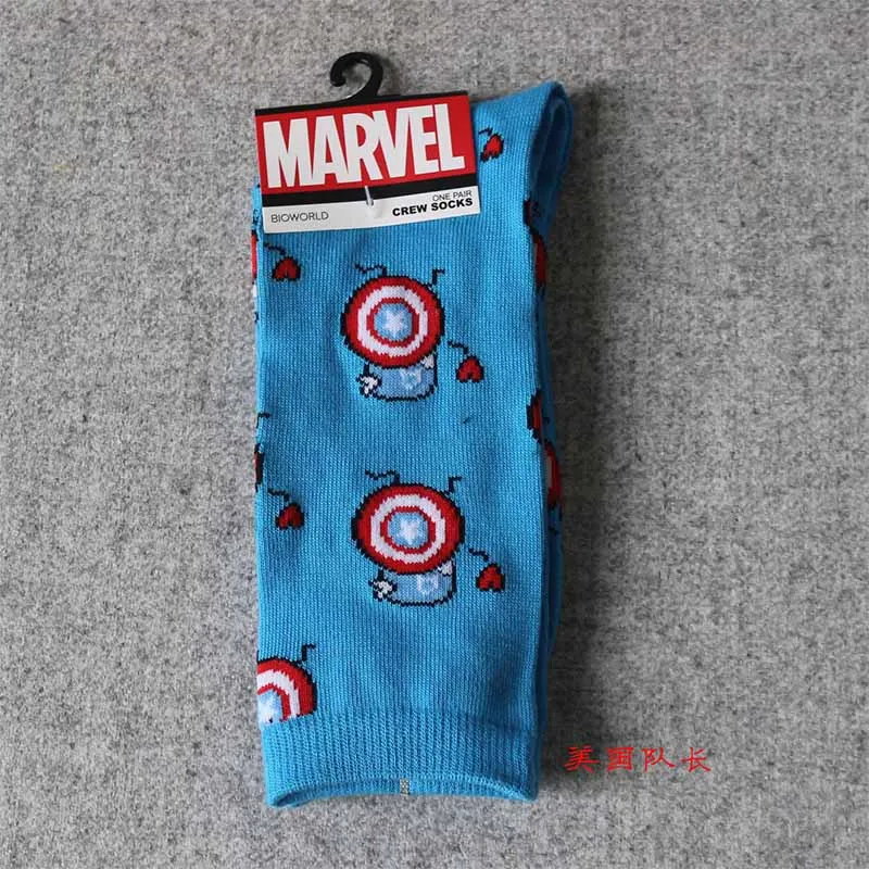 Hot Sale Comics Hero General Socks cartoon Iron Man Captain America Knee-High Warm Stitching pattern Antiskid Casual men Sock