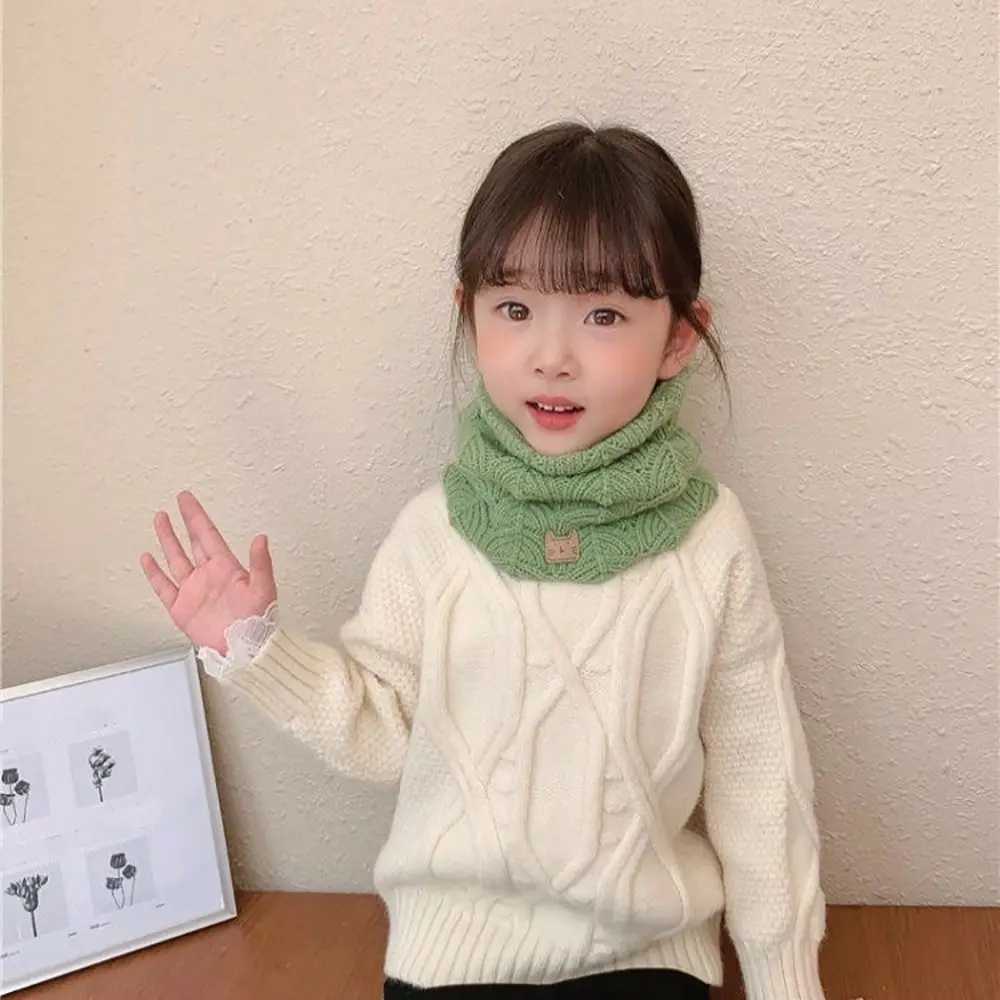 Милые вязаные детские теплые шарфы толстый эластичный шарф ветрозащитный