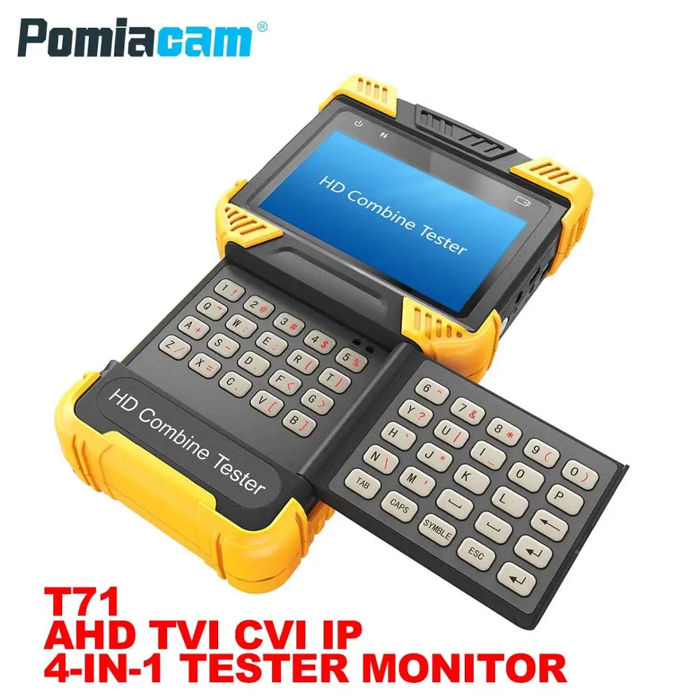 Тестер системы видеонаблюдения T71 не сенсорный экран AHD TVI CVI CVBS H.265 4K IP-камеры
