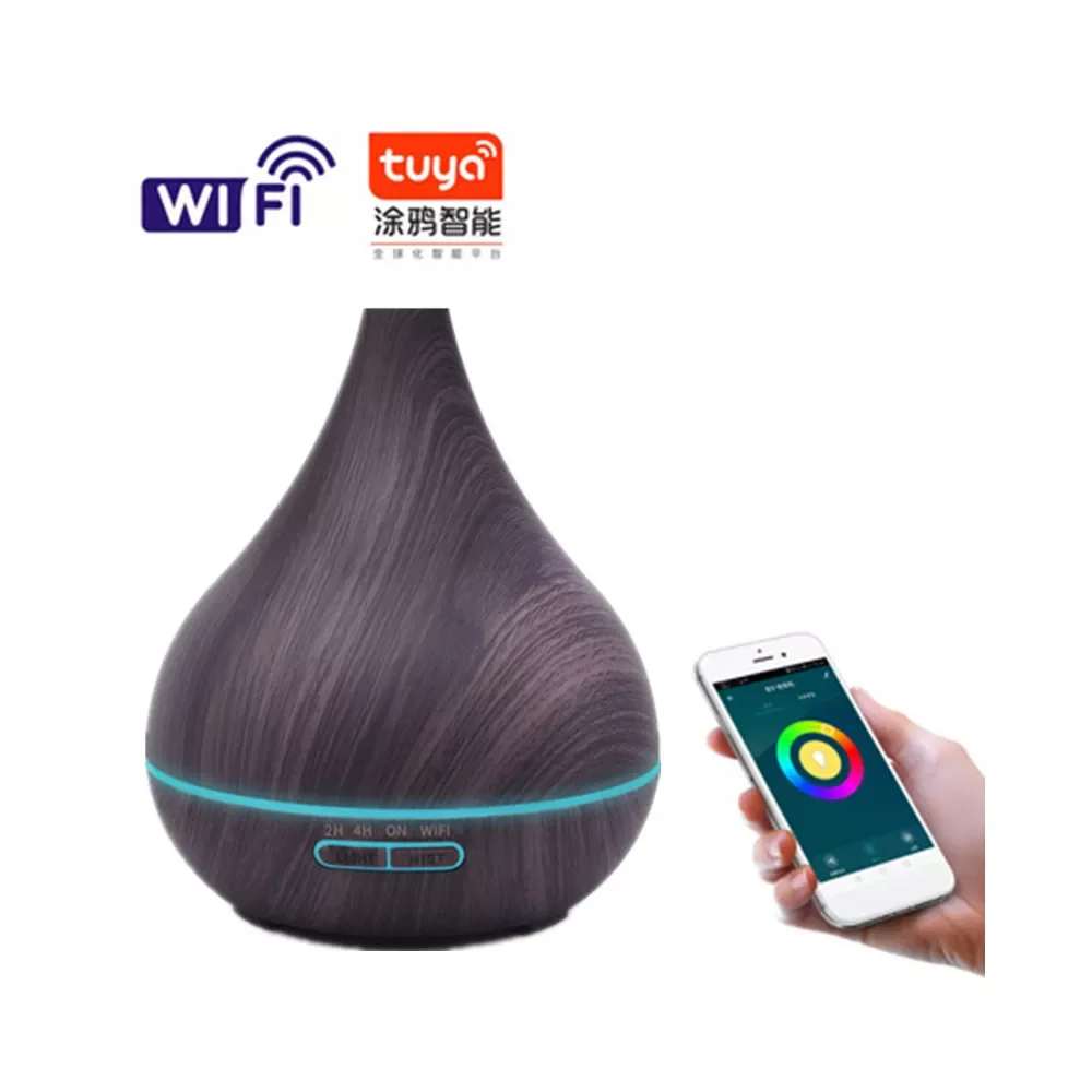 

400 мл умный WiFi Enab светодиодный масляный ароматерапия диффузор, с 7-цветной светодиодной подсветкой без воды автоматическое отключение свети...