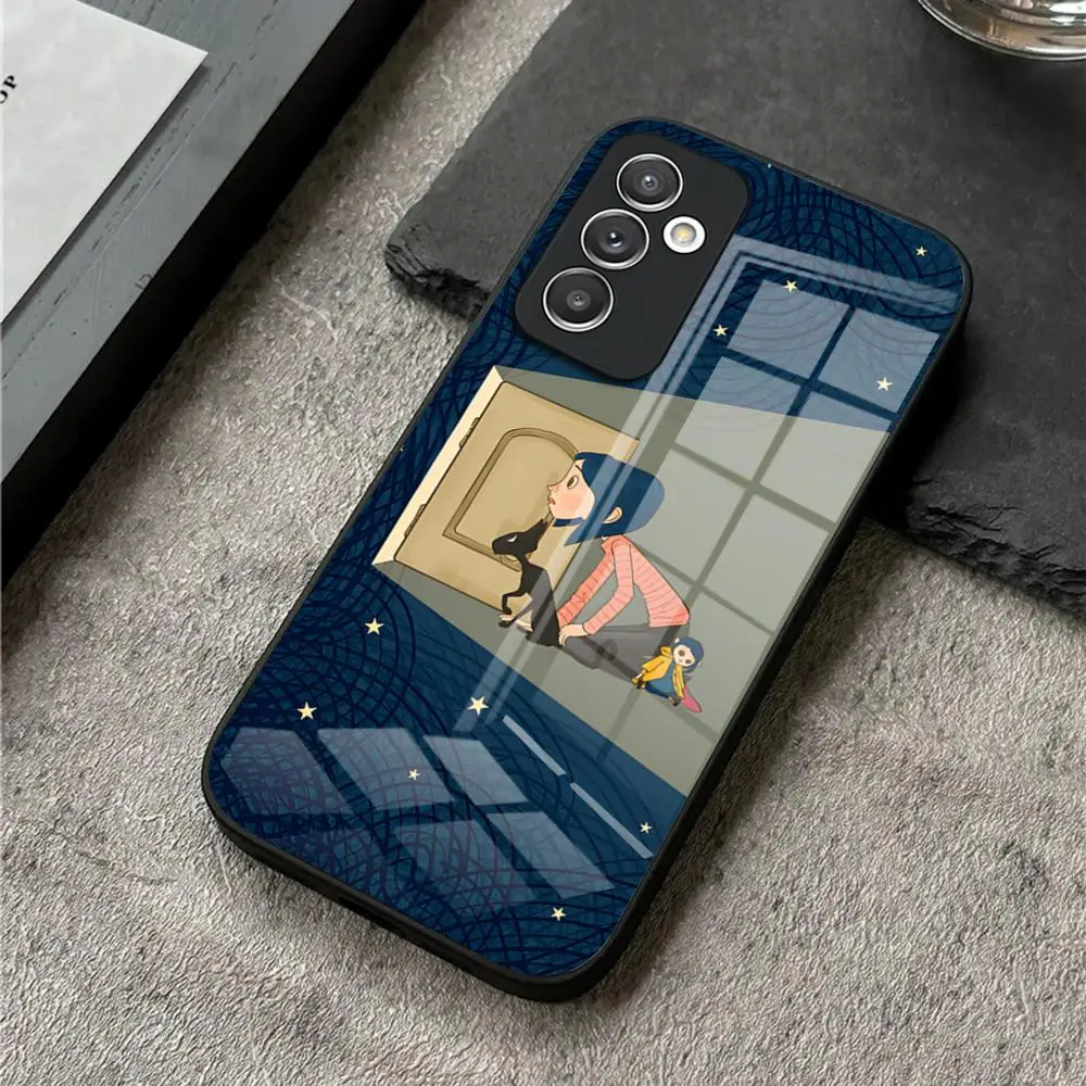 C-Coraline And The Magic Door Phone Case For S24 Ultra Samsung S23 Fe S22 S20 S21 Plus Galaxy A54 A34 A24 A53 A16 Glass Cover