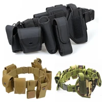 multifunctional 10in1 tactical security duty belts gun holster flashlight pouch sets utility kit belt military police duty belt