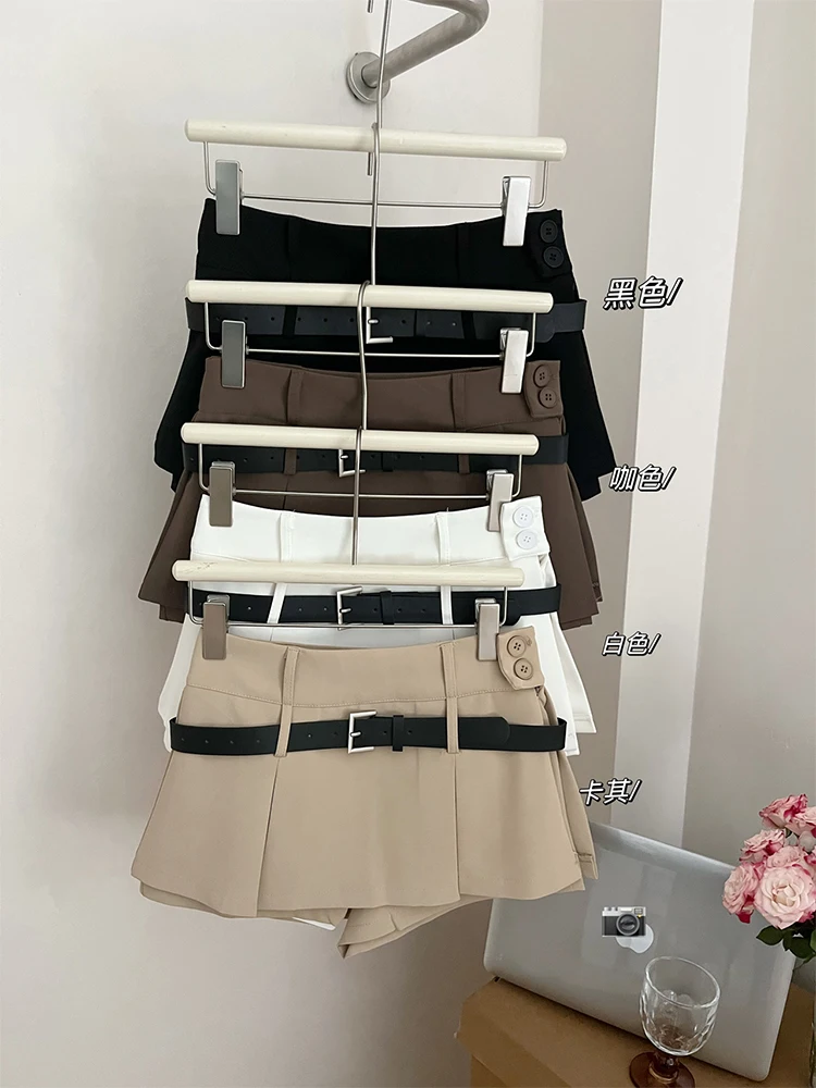 Женская мини-юбка с низкой талией корейская модная элегантная юбка поясом