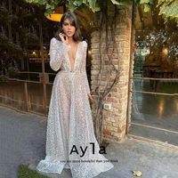 gorgeous v neck evening dress with belt a line backless prom gowns formal gowns puffy sleeves evening dresses vestidos de novia