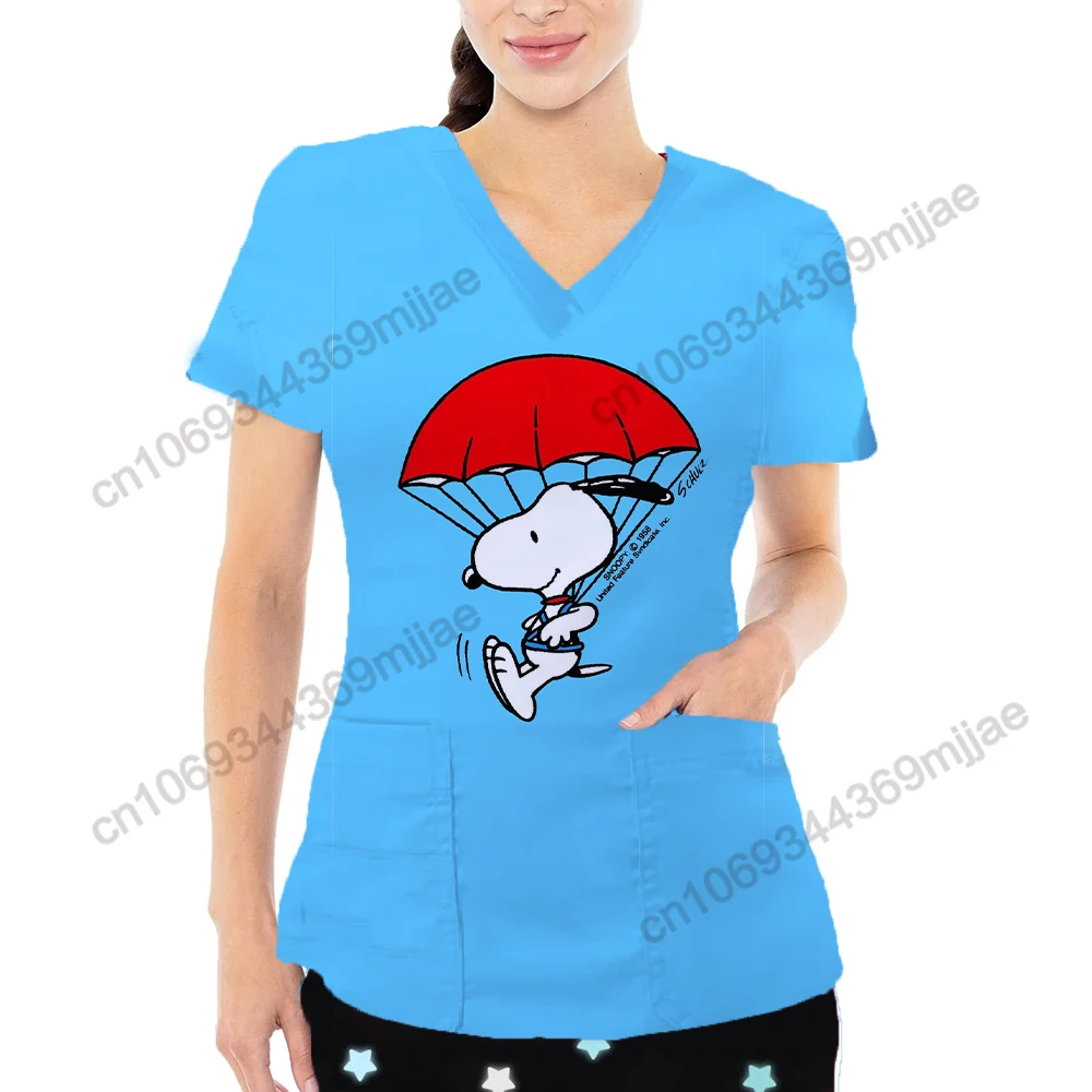 

Nurse Uniform Woman Fashion Woman Blouse 2023 Pockets Short Sleeve Tee Shirt Y2k Japanese Y2k Clothes 2000s Cropped Summer Tops