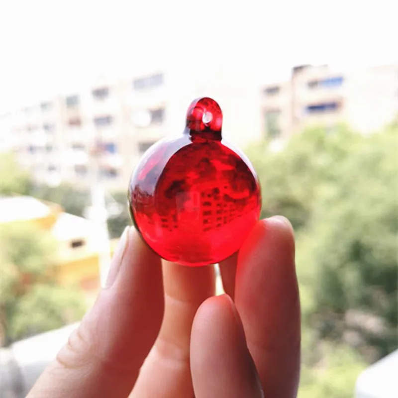 

Hot Selling 30mm Red Smooth Glass Ball Nice Crystal Feng Shui Sphere Birthday Party Outdoor Christmas Tree Hanging Decoration