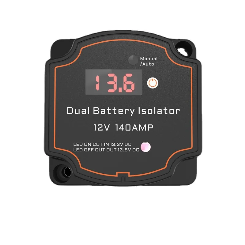 Intelligent double battery isolator VSR digital display voltmeter 12V140A battery control relay voltage display IP68