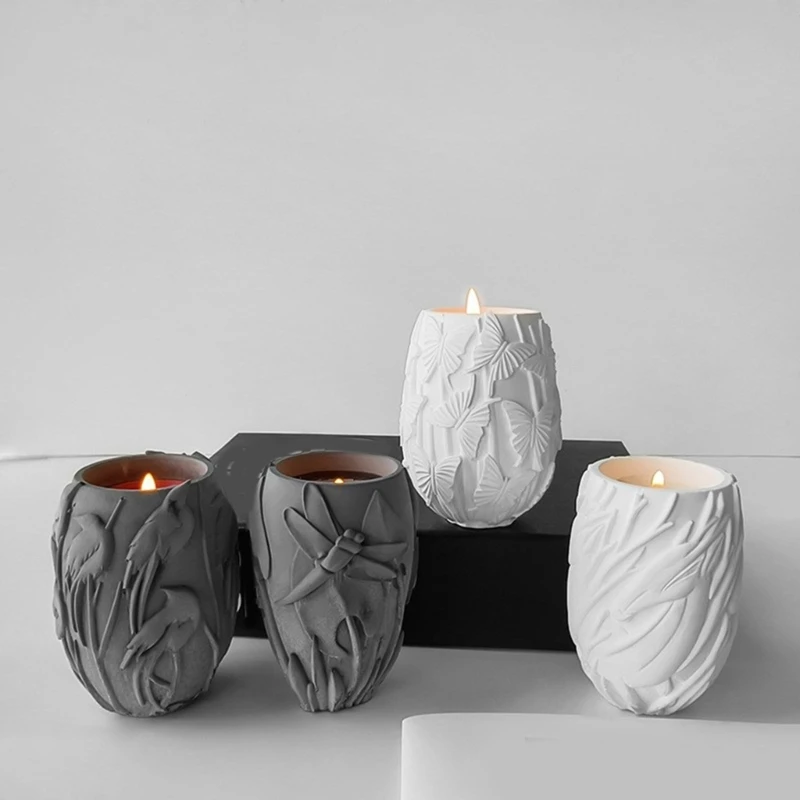 Креативная круглая бетонная силиконовая форма для подсвечника энтузиастов