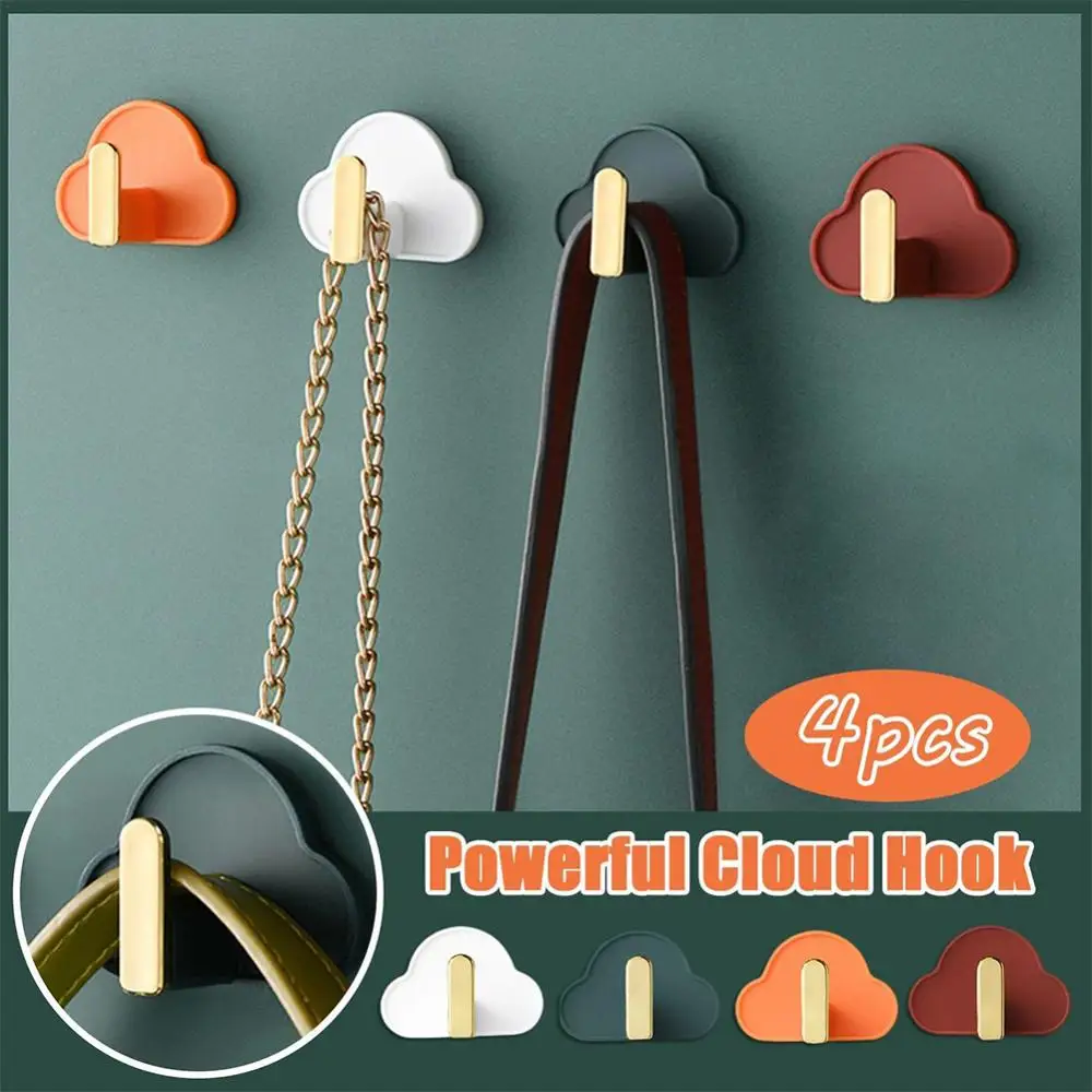 

Cloud Shape Sticky Hooks Creative Self Adhesive Home Organizer Hooks Punch-free Towel Hanger Hooks Without Drilling Cartoon Hook