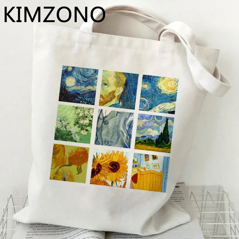

Сумка для покупок Van Gogh, сумка, сумка для продуктов, сумки из хлопка, многоразовые сумки для покупок, тканые сумки