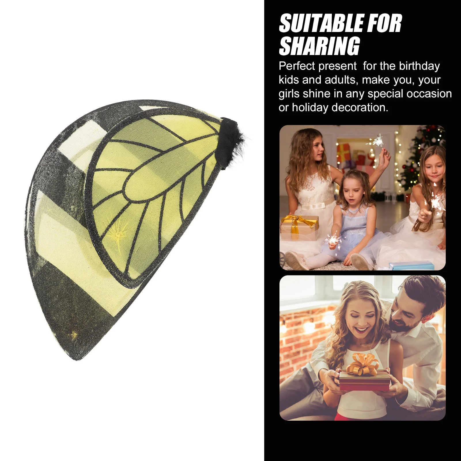 

Kids Costume Honeybee Wing Fairy for Boys Pretend Play Carnival Party Accessories Yellow