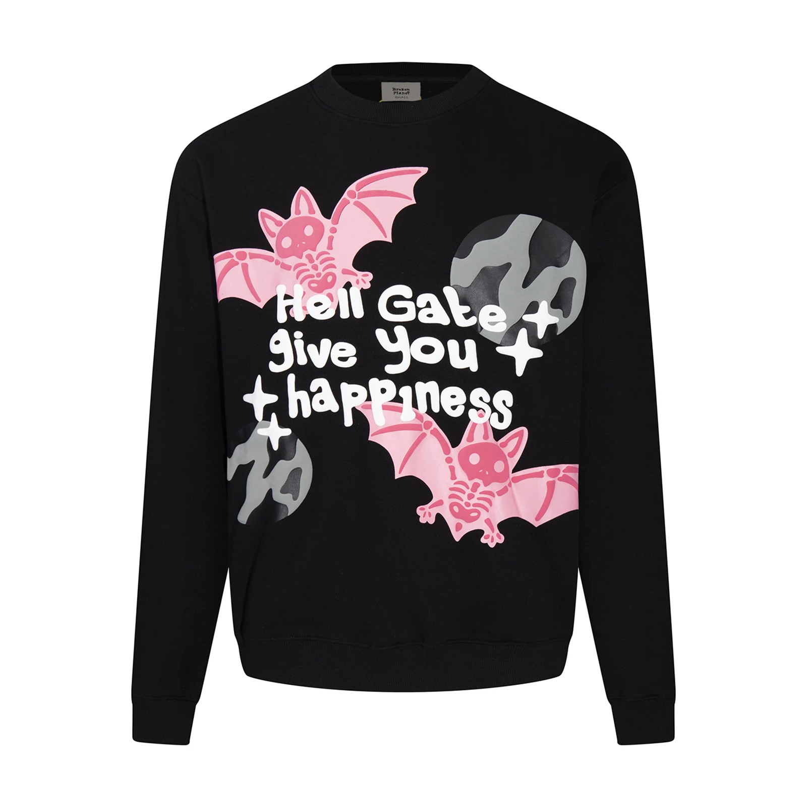 

Y2k розовые флисовые толстовки с надписью летучая мышь для мужчин и женщин, мужские повседневные объемные толстовки с круглым вырезом