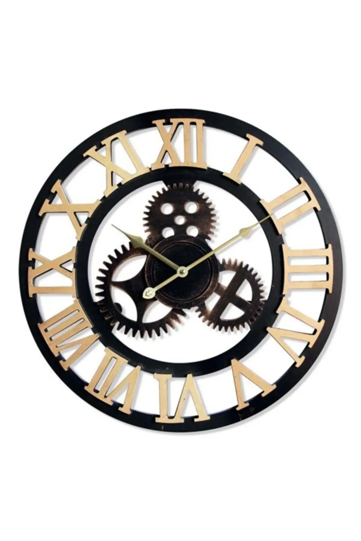 Gear Roman Numeral Retro Wall Clock 70 cm