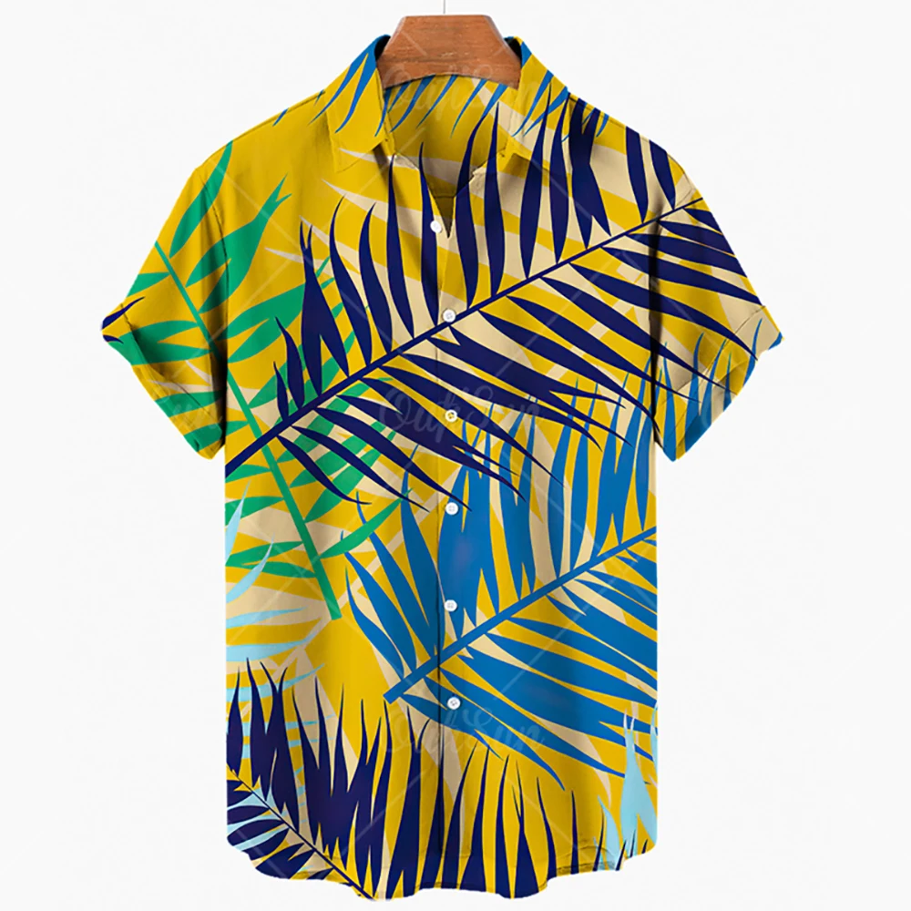 Summer New Hawaiian Shirt 3d Vintage T-shirt Print Coconut Tree Short Sleeve People Vacation Casual People Beach T-shirt