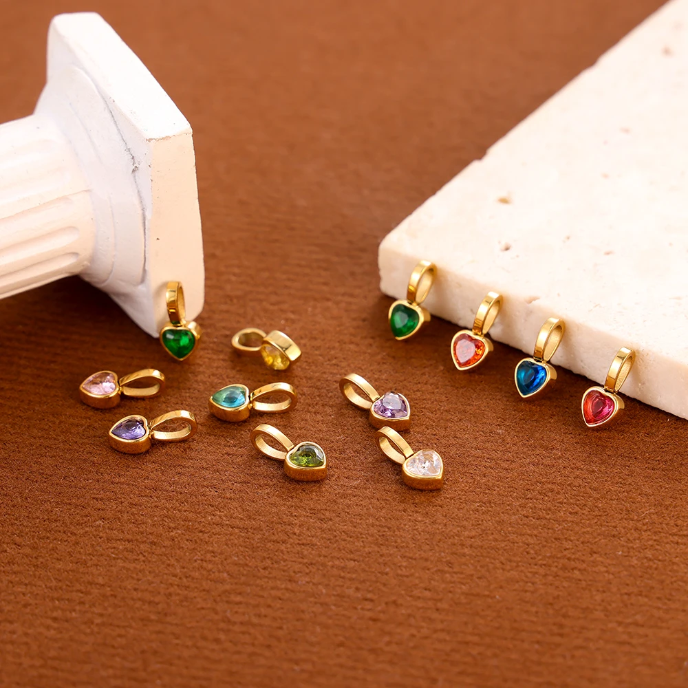 Камень камень цветной кубический цирконий подвески с сердцем любовь