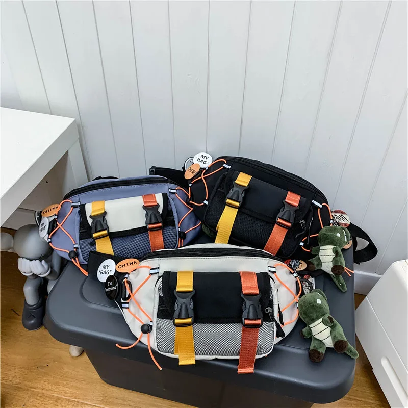 Men's Waist Bag High Quality Street Fashion Chest Bags Boy's Chest Phone Purse Male Canvas Casual Satchel Men Fanny Packs