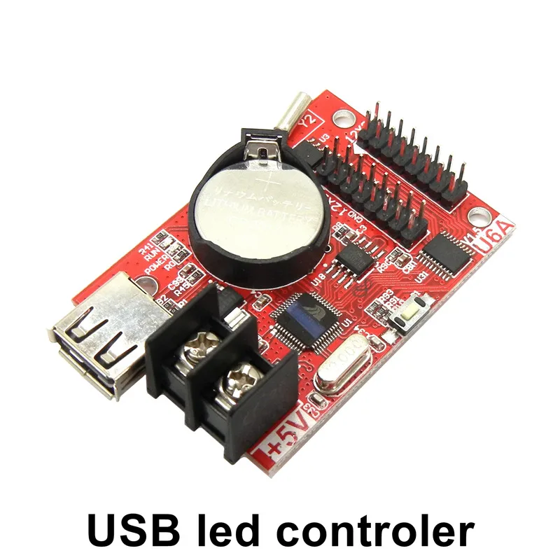 

USB LED Control Card HD-U6A 320x32 Pixels Wireless Asynchronous Controller max 20pcs P10 Display Module Support free ship