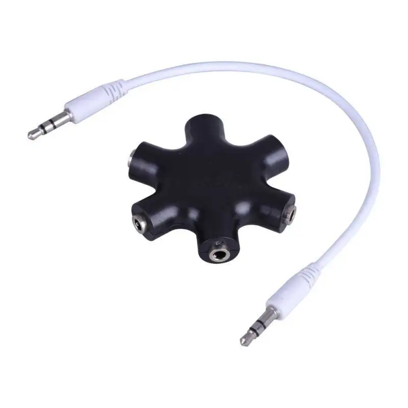 

3.5mm Audio Aux Cable Splitter 1 Male To 5 Female Headphone Port 3.5 Jack Share Adapter for Tablet MP3 MP4 Mobile Phone