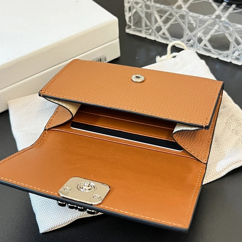 Fashion Classic Ladies Coin Purse Multifunctional Chain Buckle Flip Top Business Card Holder With Zipper Compartment New