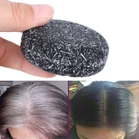 natural organic gray white hair color dye treatment bamboo charcoal clean detox soap black hair darkening shampoo essence soap
