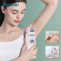 kemei women epilator 3 in 1 for electronic foot file female depilation machine rechargeable hair removal