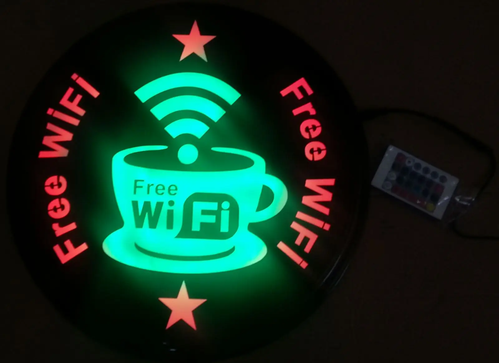 

Led Signage WIFI INTERNET "OPERATED 16 COLOR" 38 X38cm