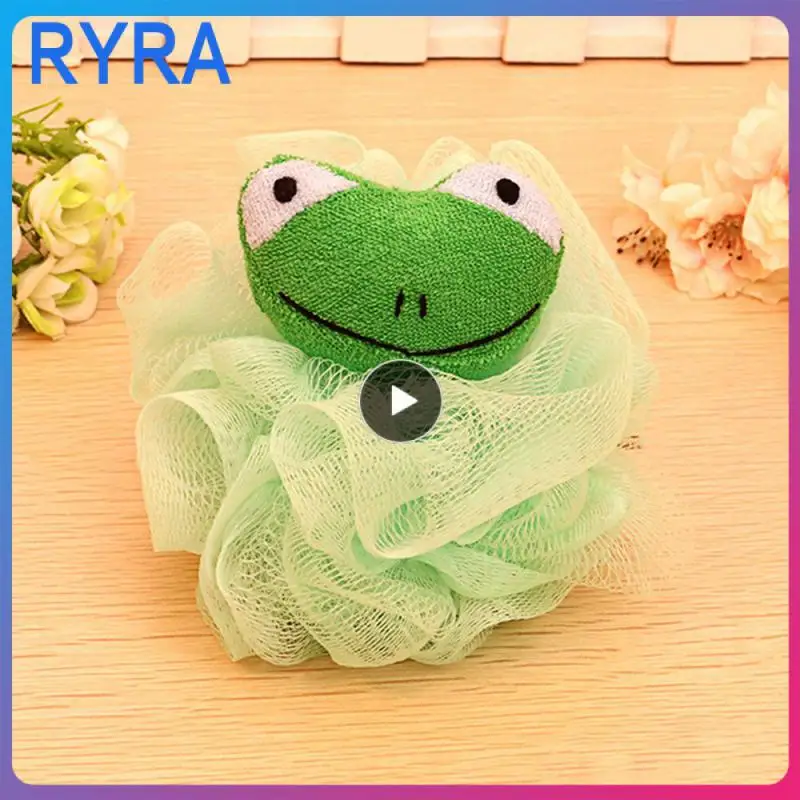 

Tools Cartoon Exfoliation Bathroom Bath Ball Foam Cleaning Wipe Save Effort Fast Household Soft Animal Bath Flower Lanyard