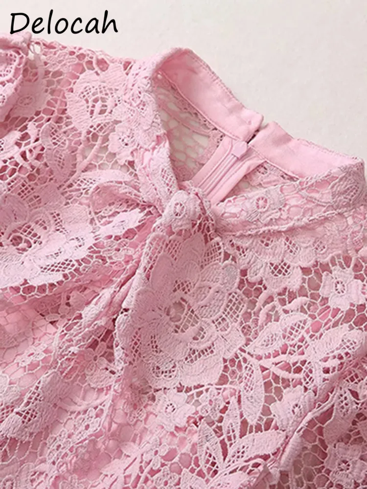 Женское платье-трапеция Delocah элегантное однотонное кружевное платье