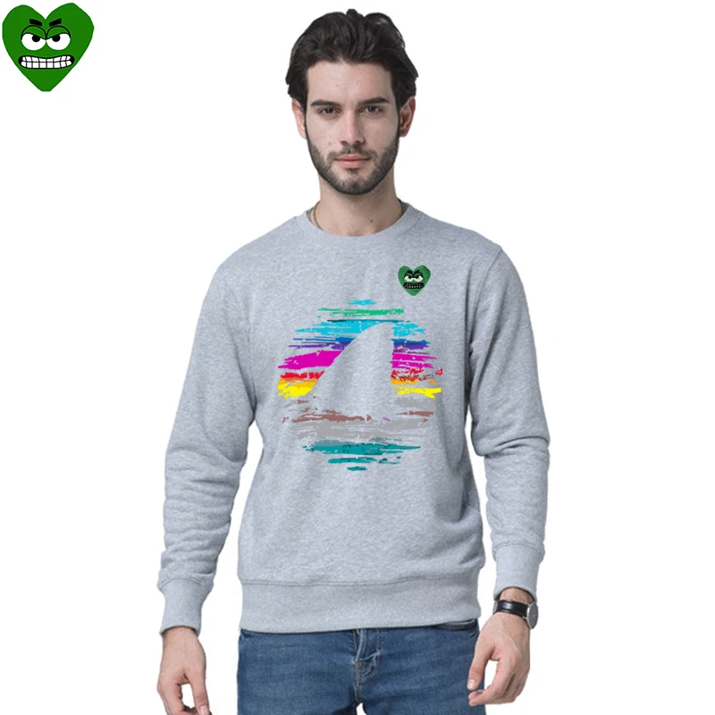 Мужской свитер Break Egg хлопковый мультяшный милый шерстяной с принтом рыбьего