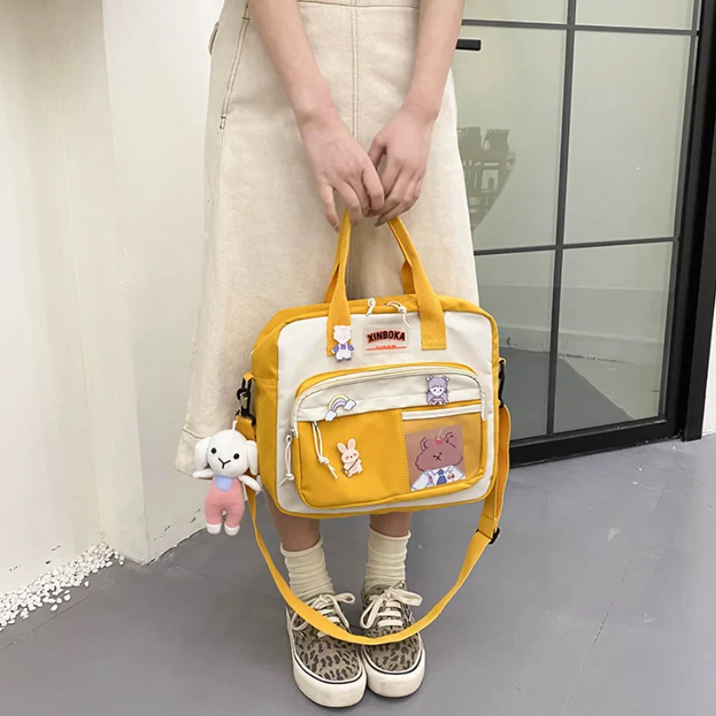 Large Capacity Student Bags 2022 New Canvas Bag Girls Boys Shoulder Simple Handbag Postman Bag
