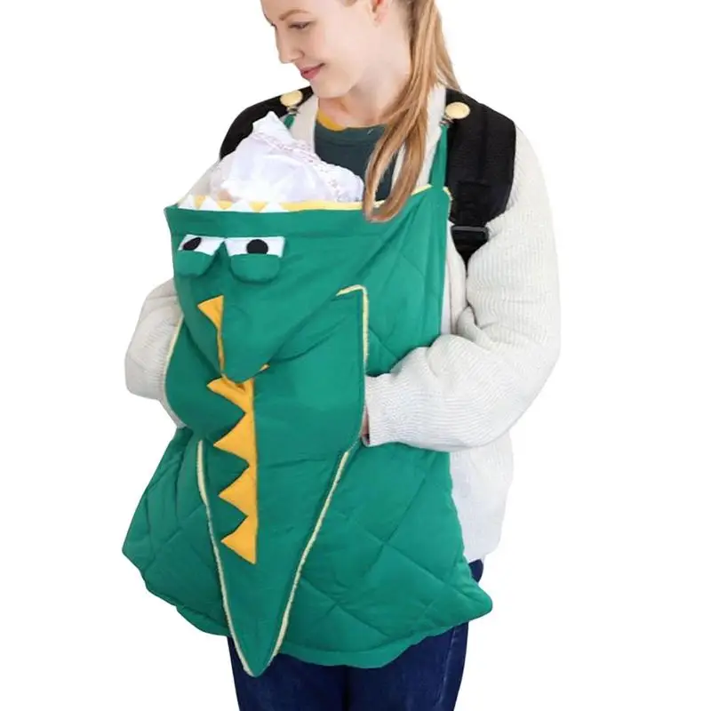 Winter Baby Carrier Sling Stroller Cover Hooded Stretchy Cloak With Hood Windproof Warm Baby Cloak Dinosaur Hoodie For Mom Baby