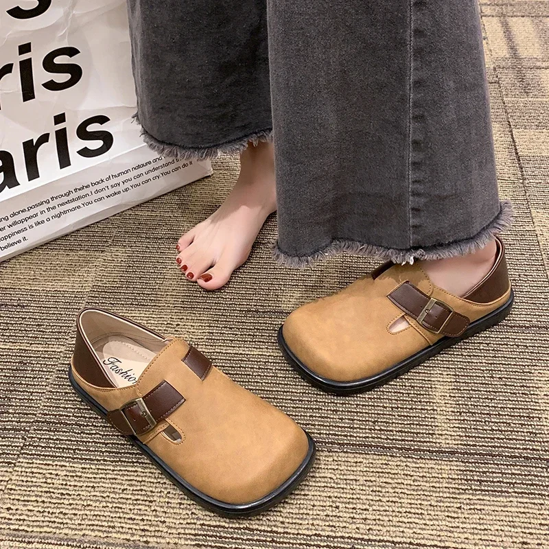 Женские туфли без шнуровки в Корейском стиле универсальные осенние на платформе