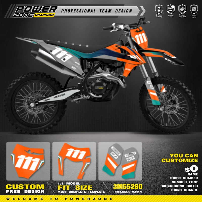 PowerZone для KTM EXC EXC-F 2020 2021 2022 2023 150 200 250 300 350 450 500 Графические наклейки 2019-2022 SX SXF 88