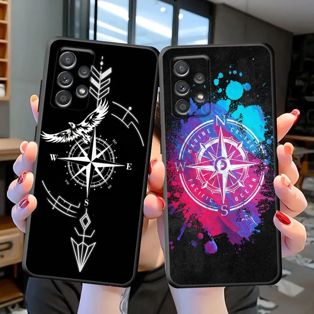 

Funda Coque Case for Samsung S22 S21 S20 S23 S8 S9 S10 Lite FE Plus Ultra 4G 5G Case Capa Para Cover Marine Navigation Compass